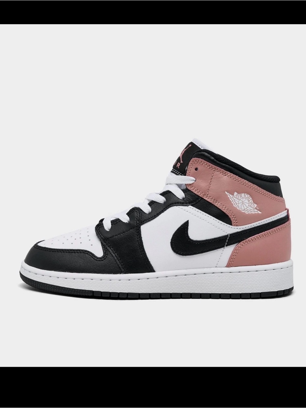 Nike Air Jordan 1 Mid Black White Dusty Pink